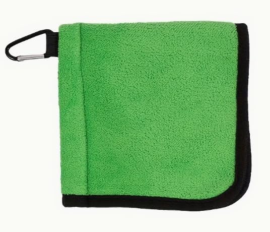 Osrya Golf Cleaning Towel with Clip – Dual-Sided Microfiber Golf Towel for Clubs & Balls, Heavy Duty Carabiner Clip, Super Absorbent Golf Accessories (Green)