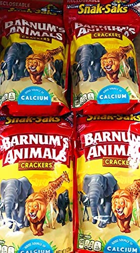 Nabisco, Animal Crackers, Snack-Saks, 8oz Bag (Pack of 4) Set of 2