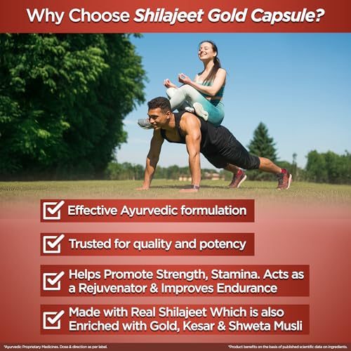 Image of Multani Shilajeet Gold 10 Capsule For Youthful Living, Enriched With Gold, Kesar, Safed Musli & Shilajeet Ayurvedic Shilajit Capsule For Stamina & Endurance