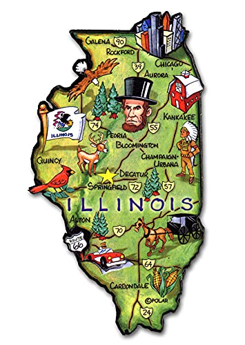 Imán decorativo estado Illinois Classic Magnets