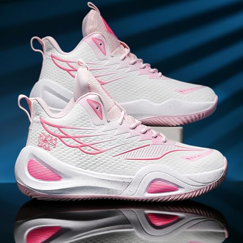 Womens Lace Up High Top Basketball Shoes Breathable Non Slip Outdoor Sneakers Cushioning Workout Shoes for Fitness Training Athletic3