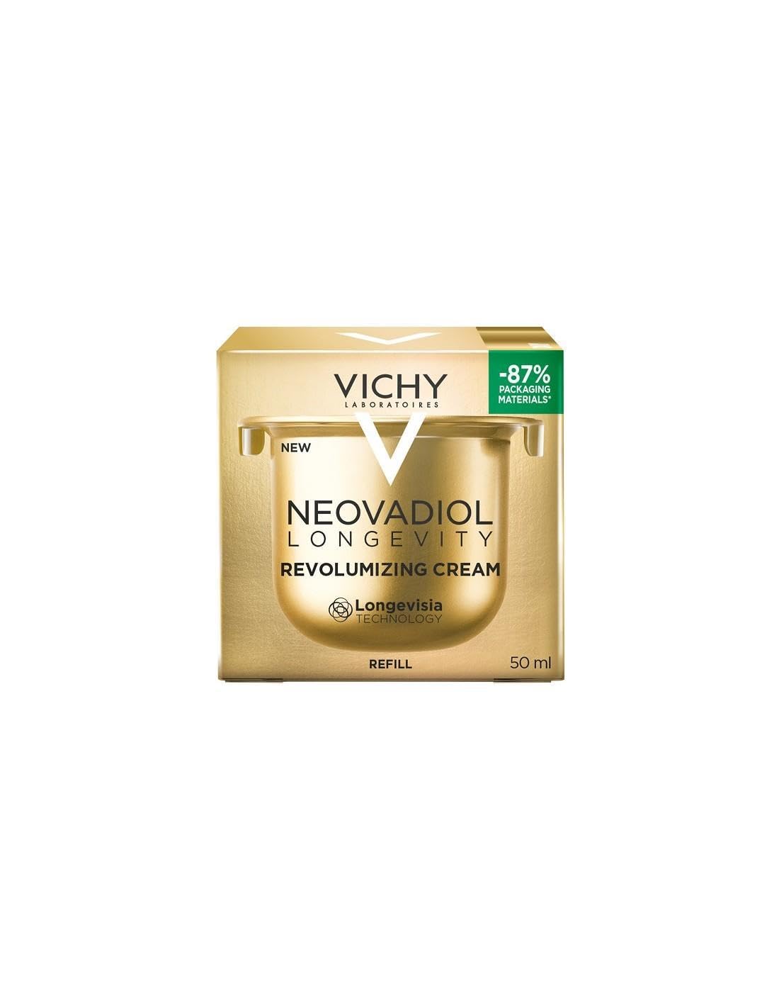 Vichy Neovadiol Longevity Pro-Volumen Creme, Aufpolsternde Anti-Aging-Creme, Regenierierende, feuchtigkeitsspendende und straffende Gesichtspflege, Für reife Haut, Nachfüllpackung, 50 ml