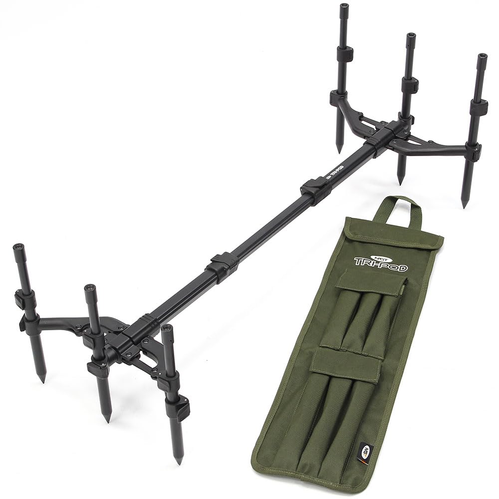 3 Rod Pod Rutenständer aus Aluminium voll verstellbar Tri-POD mit Tragetasche Angel - Ständer Karpfenangeln