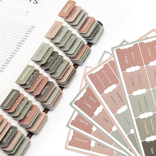 Onglets De Bible Laminés - Lot De 10 Feuilles - Ancien Et Nouveau Testament + étiquettes Vierges - Étude Biblique