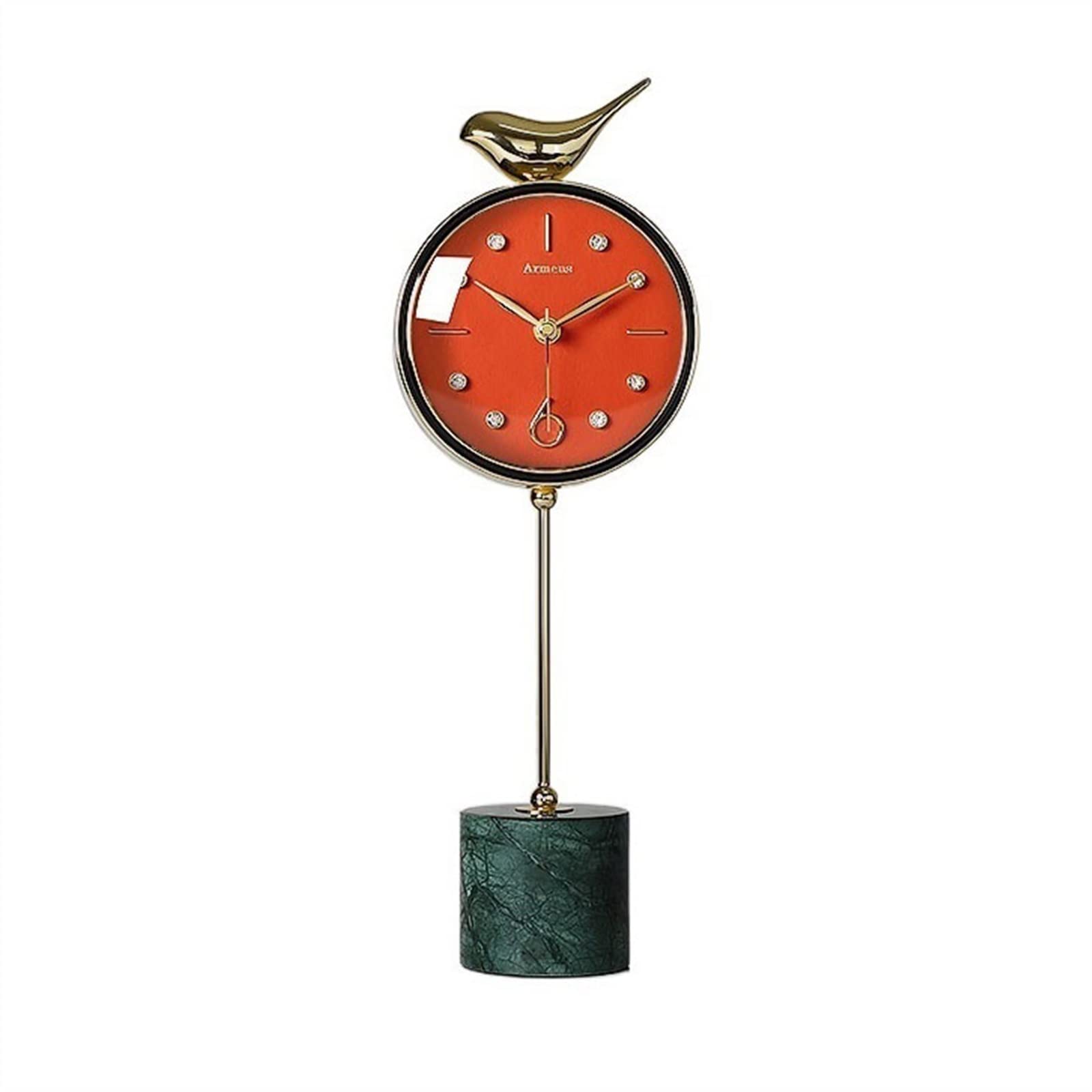 S5b8W3g7 Mantel Clocks Simple Modern Decoration Clock Home Fashion Ornaments Marble Base Table Decorate(B)