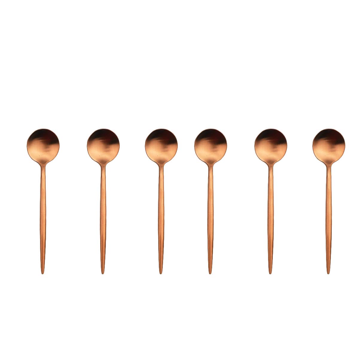 Gugrida 18/10 Stainles Steel Coffee Spoons, Slim Cutlery for Kitchen Hotel Restaurant Wedding Party, Matte Finish, Dishwasher Safe, Pack of 6