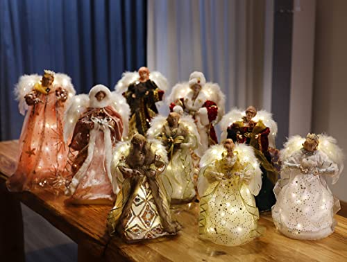 Octmustard Christmas Tree Topper Decorations Angels,10-Inch Angel Treetop For Holiday Ornament Or Home Decor (10“, Copper Gold) #TOP4