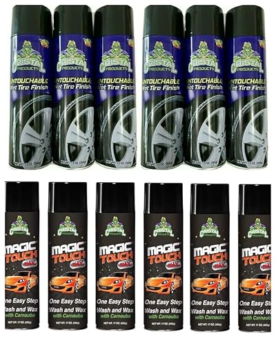 Set of 6 Magic Touch Wax and 6 Untouchable Wet Tire Shine Cristal Products