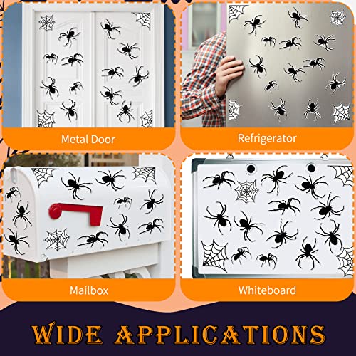 Konohan 16 Pcs Halloween Spider Car Magnets Automotive Web Magnet Stickers Refrigerator Fridge Locker Accessories Decorative For Garage Door Mailbox Decor #TOP3
