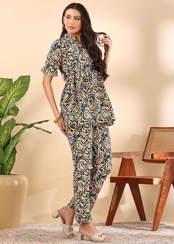 Image of JUSTHER Women's Co-ord Set | Shirt Top & Bottom Pant | Stylish Matching Set | Comfortable Fit Wear | Trendy Look Styling | Easy Movement | Perfect for Casual