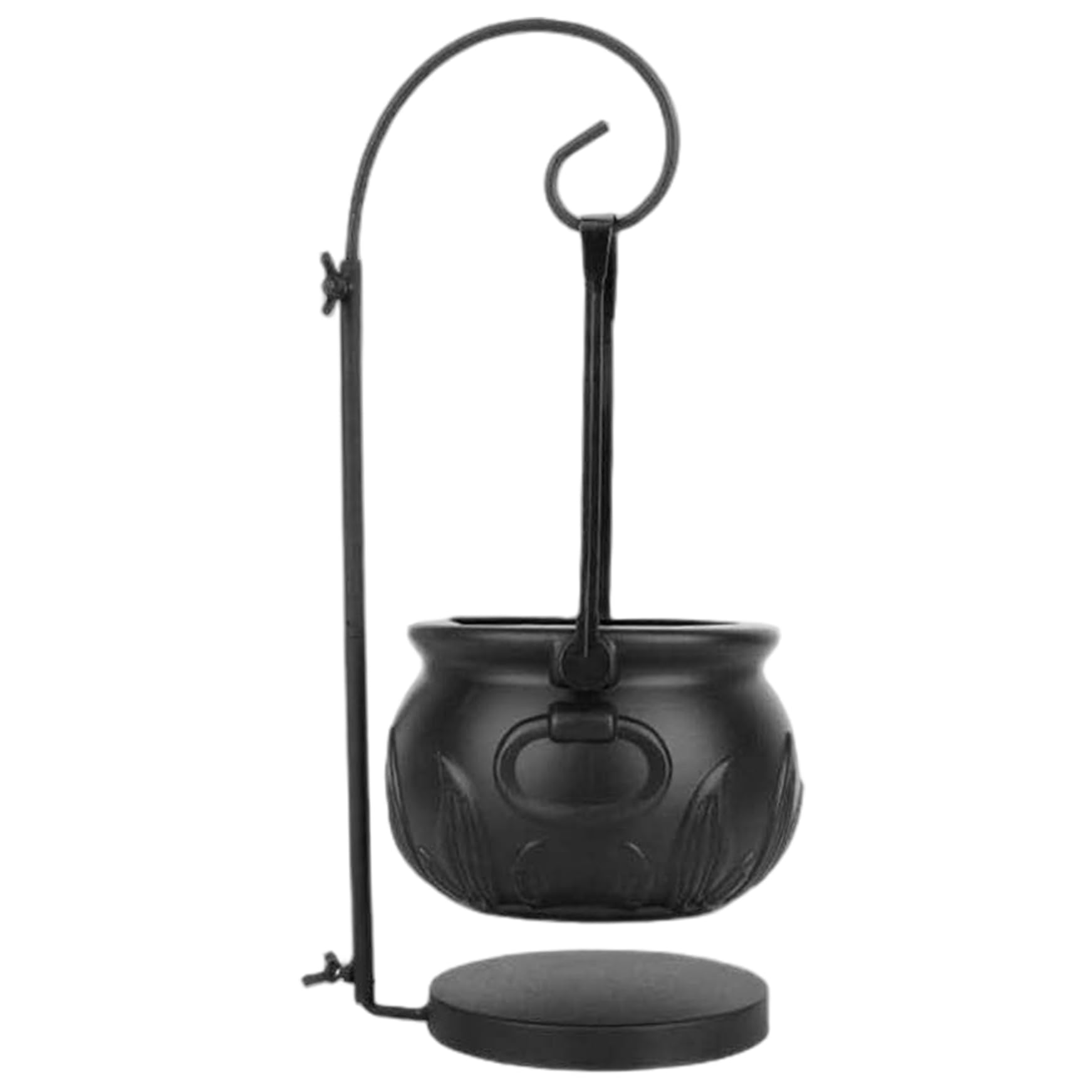 Ameble Halloween Decorations Plastic Witch Cauldron with Stand Black Halloween Candy Bowl for Prop Candy Small Toys Coin
