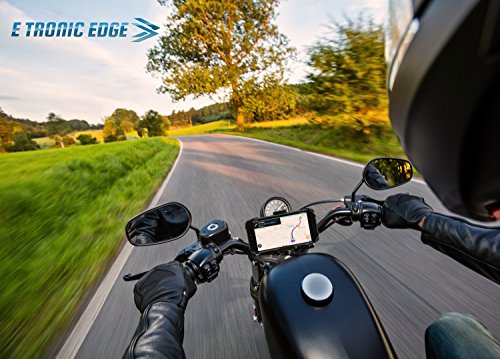 E Tronic Edge Bike Phone Mount - Rotating Cell Phone Holder for Bicycle Handlebar Compatible with iPhone 12 11 X 8 8S 7 7S 6 6S Pro Max Plus Android Samsung Galaxy Note Edge and LG (Rotatable)