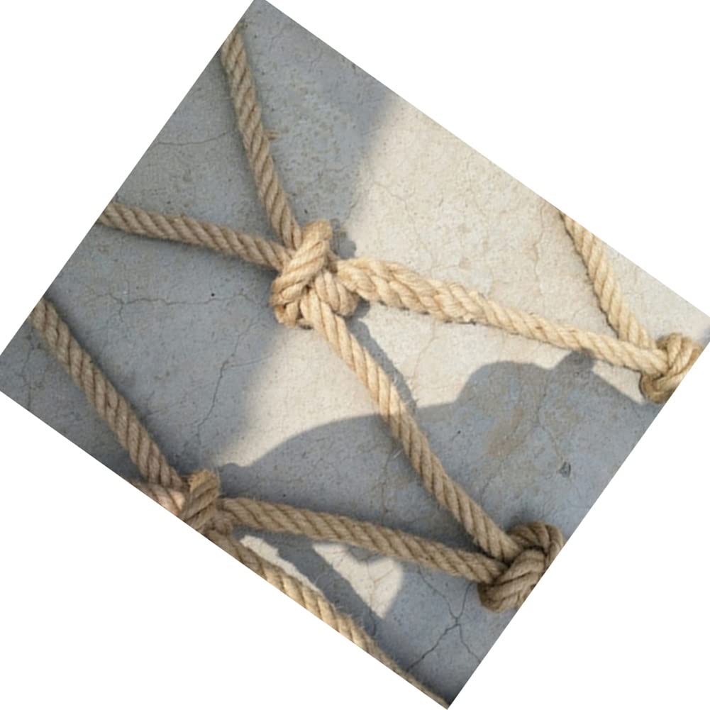 Hemp Rope Net Safety Net Multi-purpose Safety Net Golf Net Balcony Bird Prevention Net Gardening Net Stair Safety Building Safety Net Outdoor Garden Clothes Net(3x3m)