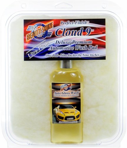 Beauty Shine Perfect-Finish Cloud 9 Ultra-Plush Deluxe Premium Automotive Wash Pad - One Pad - 9 X 9 Inches