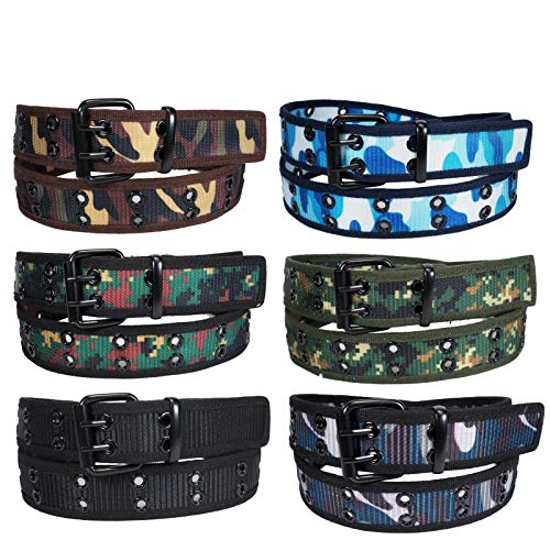 V5 Men Women 2 Holes Row Grommet Stitched Nylon Resin Fabric Military Web Belt3