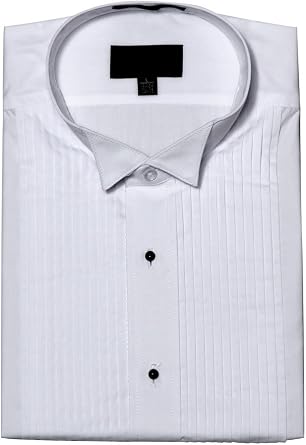G-Style USA Mens White Tuxedo Shirt