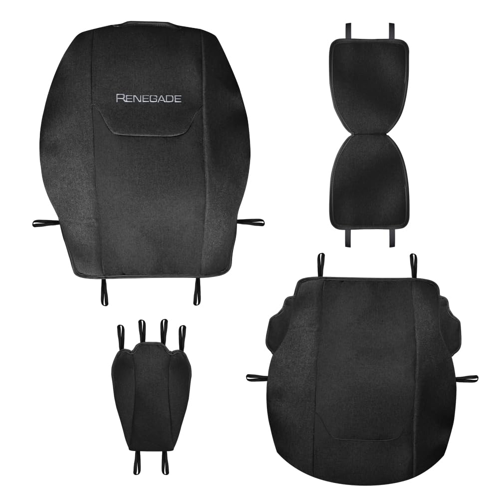 UNION Coprisedili anteriori realizzati su misura specifici per JEEP RENEGADE. Perfettamente aderente resistente lavabile. Made in Italy (Nero)