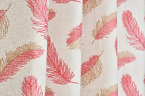Image of DEVSANG Polyester (2 Print and 1 Solid) Grommet Curtains for Long Door 9 Feet Long Set of 3, Pink