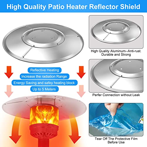 Arlba Upgraded Outdoor Patio Heater Reflector Shield, Propane Heat Reflector Shield Top For Outdoor Heaters,Outdoor Heater Replacement Dome Part With All Hardware,33 Inch Universal Fit thumb #4