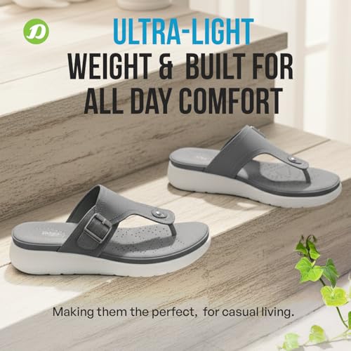 Image of DOCTOR EXTRA SOFT Women's Ultra Lightweight Slippers /Flip-Flops with Memory Foam Cushion | Stylish & Comfortable | Casual & Fashion| Diabetic & Orthopedic Synthetic Slip-on Sandals Ladies /Girls D-621