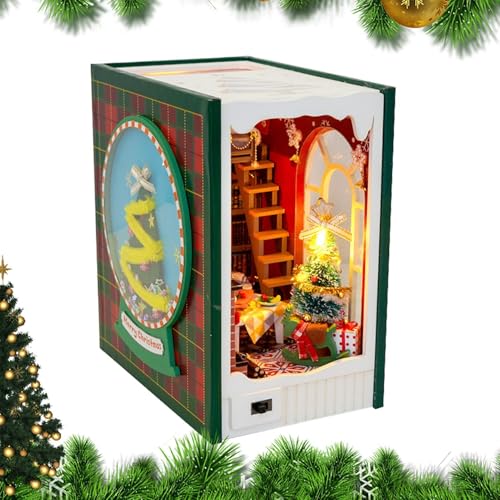 Idées de décoration de coin de livre Noël pour salon cosy