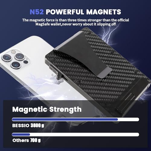 Magsafe Wallet with Money Clip,Ridge Wallets for Men Magsafe Compatible for Large iPhone 16/15/14/13 Pro Max,Slim Magnetic Card Holder with Stand & Money Clip-Magsafe Pop Up Wallet for Men2