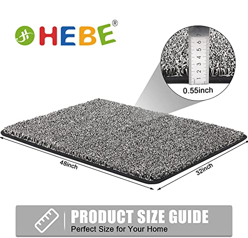 Hebe Indoor Doormat 32"X48" Large Size Front Door Mat Non Slip Rubber Backing Absorbent Inside Mud Dirts Trapper Mats Low-Profile Muddy Mats For Dogs Entrance Shoes Scraper Mat Washable #TOP5