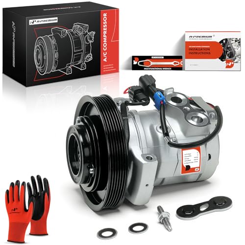 A-Premium Air Conditioner AC Compressor with Clutch Compatible with Freightliner Cascadia 2011-2017, Columbia 2015-2018 & Western Star 3700, 3800, 4700SB, 4700SF, 4900EX, For 6 Grooves (Not 8 Grooves)