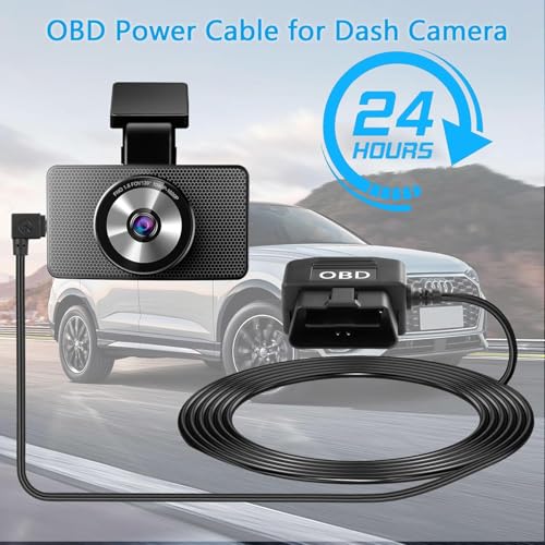 Gebildet OBD-Hardwire Kit mit USB-C und OBD-Stromkabel für Dashcam 12-24V, 5V/3A, Niederspannungsschutz, 24h Parküberwachung/Acc-Modus für GPS oder Radar