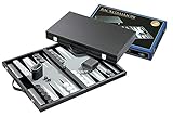 hochwertiges Produkt Philos 1721 - Backgammon Filzinlet grau-weiß-schwarz, groß, Koffer Kunstleder