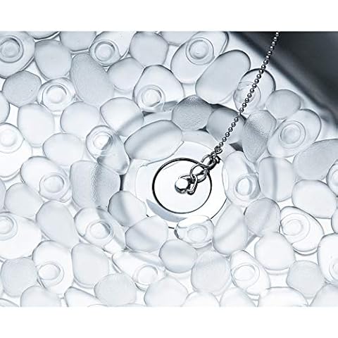 MySmartBuy Pebble Stone Rubber Silicone Kitchen Sink Basin Mat Protects Glassware PVC Soft Grey Opaque 40x30cm Cover