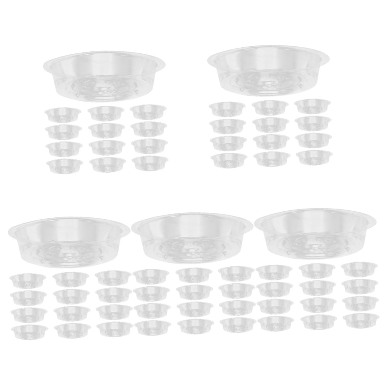 Toddmomy Bandejas para Macetas De Jardín Platos Transparentes para Plantas Recogedores De Agua Drip Tray para Interior Y Exterior 30 Piezas X 5