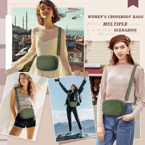 Image of TOPEAST Nylon Crossbody Bags for Women with Leather Card Holder - Mini Cross Body Purse with Adjustable Strap for Traveling