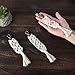 Mkono Mini Macrame Keychains Boho Macrame Bag Charms with Tassels Cute Handcrafted Accessories for Car Key Purse Phone Wallet Unique Gift Party Supplies, Natural White, 3 Pack