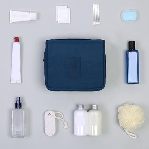Miniatura 9 de Bolsas de aseo personal, neceser colgante, bolsa de cosméticos, bolsa de maquillaje plegable con gancho y bolsa de mano, color azul marino