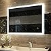 Produktbild Duschdeluxe Badspiegel Lichtspiegel 50 x 70 cm LED Spiegel Wandspiegel nergieeffizienzklasse A ++ mit Beleuchtung kaltweiß Lichtspiegel mit Touchschalter
