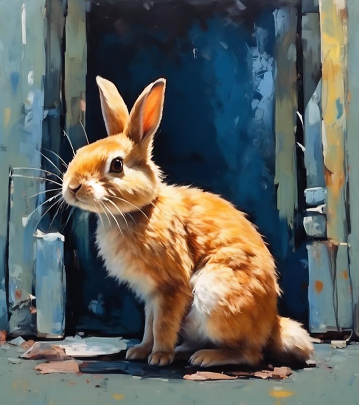 ZMHZMY Paint by Numbers Bunny,Rabbit Canvas DIY Oil Painting for Adults Beginner with Brushes and Acrylic Pigment- 16