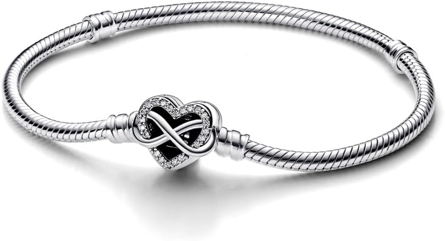 Pandora インフィニティ ハート ブレスレットpandora 16cm Pandora Moments Snake chain sterling silver bracelet with infinity