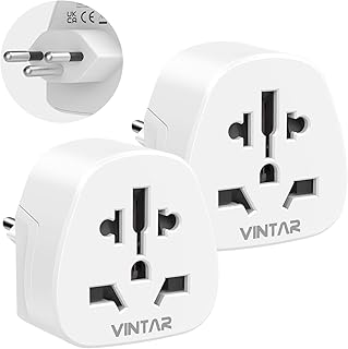 UK to Swiss Plug Adapter, VINTAR Switzerland Plug Adaptor, Swiss Travel Adaptor, 3 Pin Switzerland Type J Plug for Switzerland Liechtenstein, White, 2 Pack