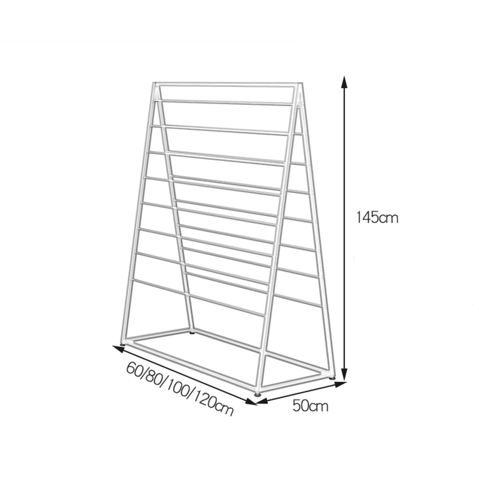 UWYTGF Scarf Holder Organizer,Standing Towel Rack,Scarf Hanger Organizer Holder,Freestanding Pants Hanger Metal Pipe Shelf,for Home,Gold,80 * 50 * 145Cm