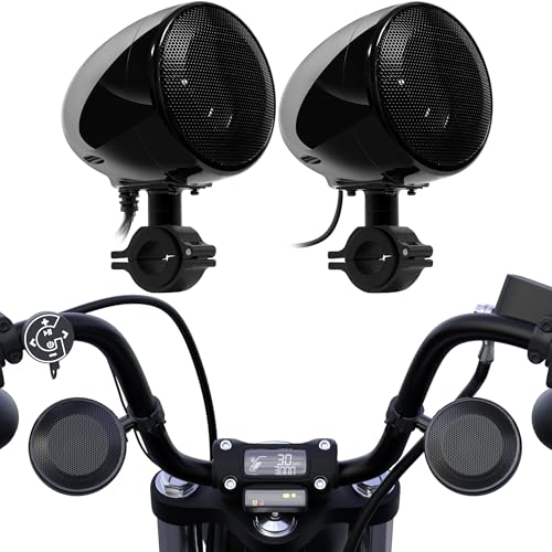 GoHawk Bluetooth Motorcycle Speakers, Waterproof Speakers for Motorcycle - Built-in Amplifier, AUX Input | Audio Sound System for Motorcycle, UTV, ATV