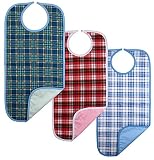 Adult Bib Clothing Protector,(3 Pack,18"x30")Washable and Reusable Bibs Clothing Protectors for Elde