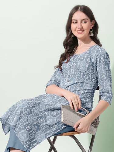 Image of MIRCHI FASHION Women's Straight Fit Paisley Printed And Embellished Kurta Set with Dupatta and Trouser