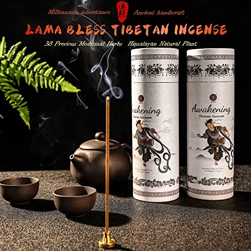 Tibetan Incense Stiks - Himalayas Natural Organic Incense - Including 180 Sticks And 1 Brass Incense Holder Long Time Lasting For Meditation, Yoga, Reiki, Healing, Aromatherapy Energy Cleansing #TOP6