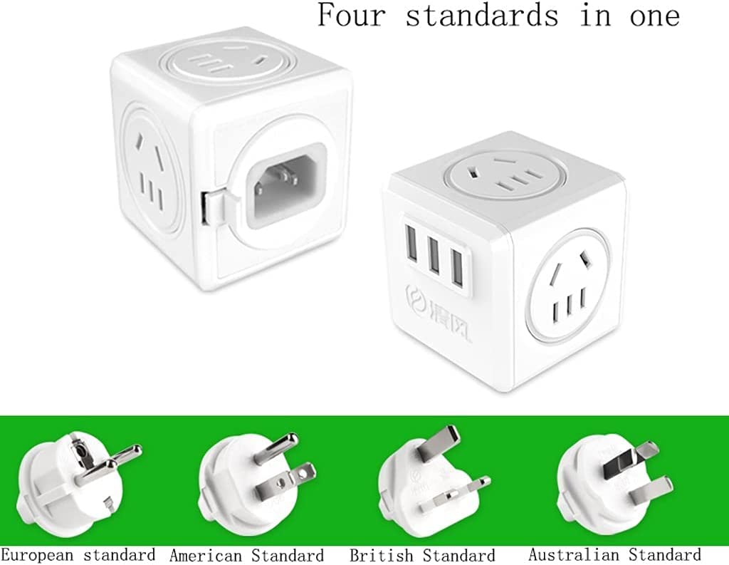 Adaptador de Corriente Internacional con 3 USB 2.1A para Americano, Europeo Reino Unido, Australia Adaptador de Viaje Universal
