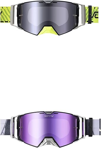Dirt Bike Goggles Over Glasses Anti-Fog, Motorcycle Protective Eyewear Motocross Goggles for Men Women