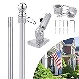 Somtton Heavy-Duty Flag Pole with Bracket,6FT Flagpole Kit for House American Flag, Rustproof, Aluminum Professional Flag Pole for Garden Yard,Home or Commercial Outdoor Wall-Mounted Flagpole