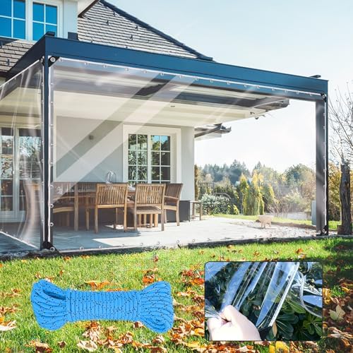 Clear Tarp,3x6ft Transparent Heavy Duty Water Resistant