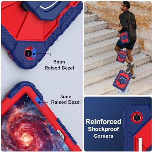 Image of Scnioy for Galaxy Tab A11+ Plus / A9+ Case 11 Inch 2025 /2023, Navy Red