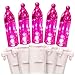 612 Vermont 100 Pink LED Christmas Lights on a White Wire Cord, UL Approved for Indoor and Outdoor Use, Lighted Length 18.5 Feet, Total Length 20.8 Feet, Connect Up to 27 Sets End to End